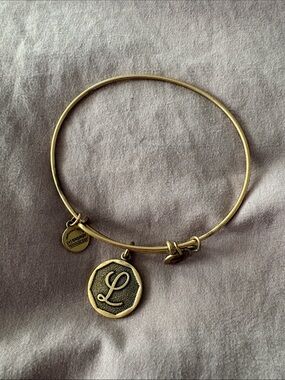 Alex and Ani Gold Initial L Disc Bangle Bracelet